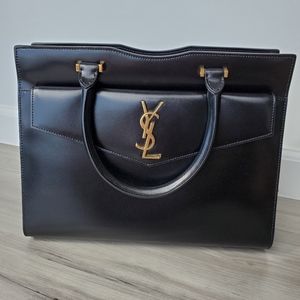 YSL uptown satchel bag (black) + YSL Envelope clutch ($600 value!) Saint Laurent